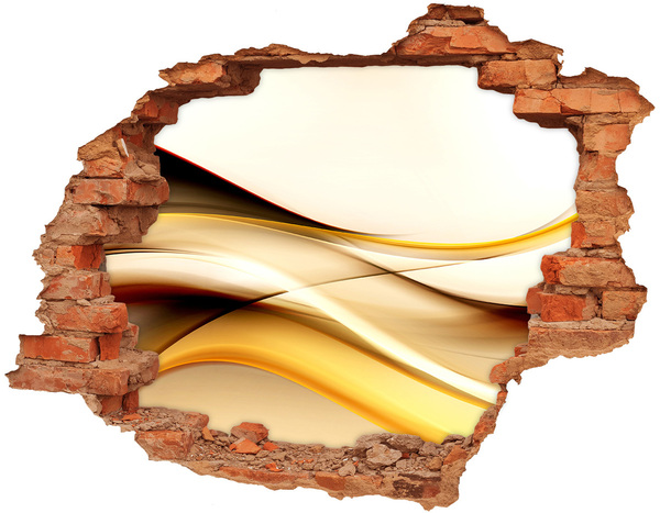 Díra 3D fototapeta nálepka Zlaté vlny v díře ve zdi