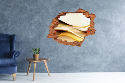 Díra 3D fototapeta nálepka Zlaté vlny v díře ve zdi