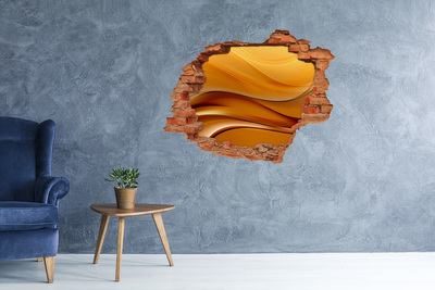 Díra 3D fototapeta nálepka Zlatá vlna ve zdi