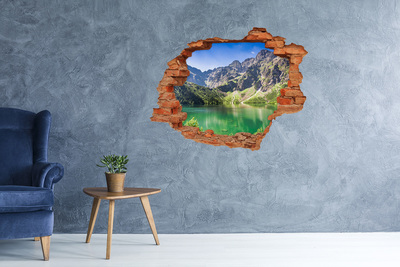 Díra 3D ve zdi nálepka Morské oko Tatry