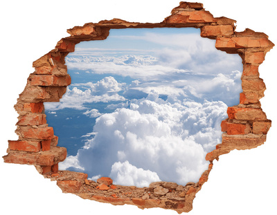 Díra 3D ve zdi nálepka Mraky na obloze