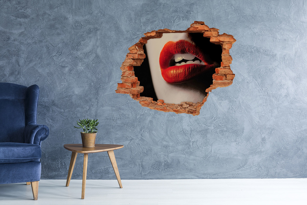 Fotoobraz díra na stěnu Červená ústa
