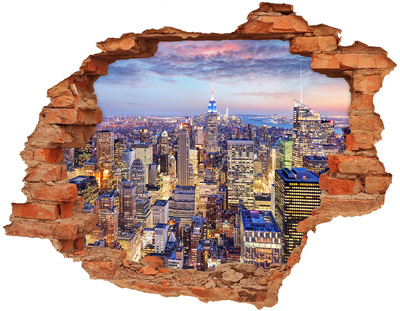 Fototapeta díra na zeď 3D Panorama New Yorku v noci