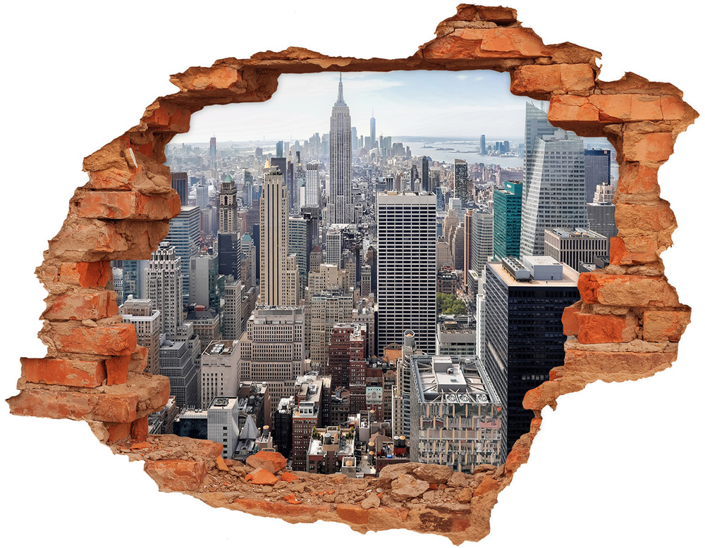 Fototapeta díra na zeď 3D New York