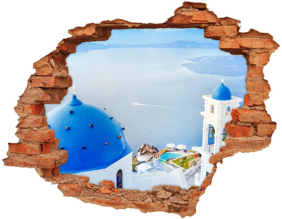 Fototapeta díra na zeď 3D Výhled ze Santorini
