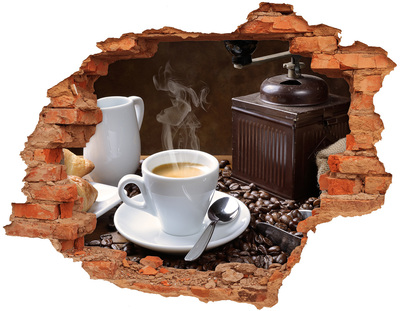 Nálepka díra na zeď Rohlíky a káva