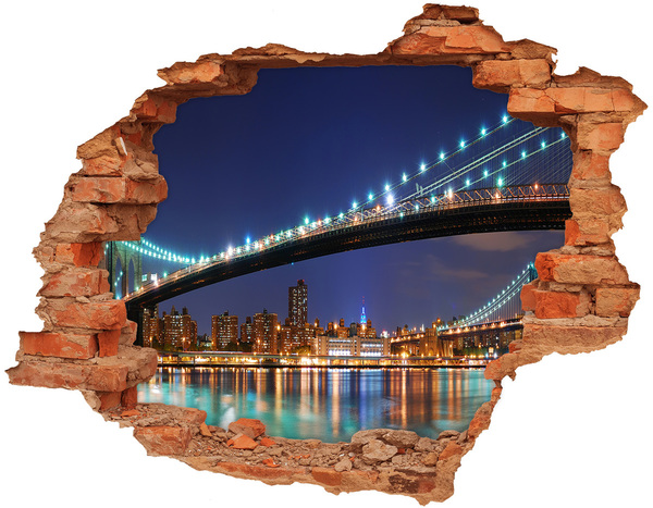 Fototapeta díra na zeď 3D Brooklynský most v noci
