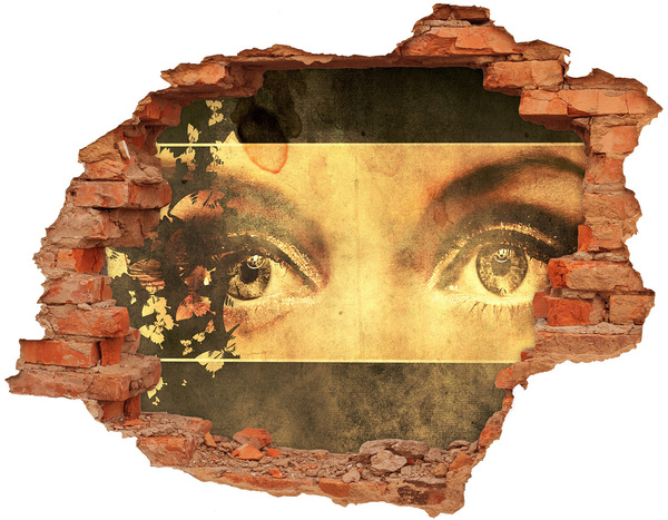 Fototapeta díra na zeď Oči zpoza zdi
