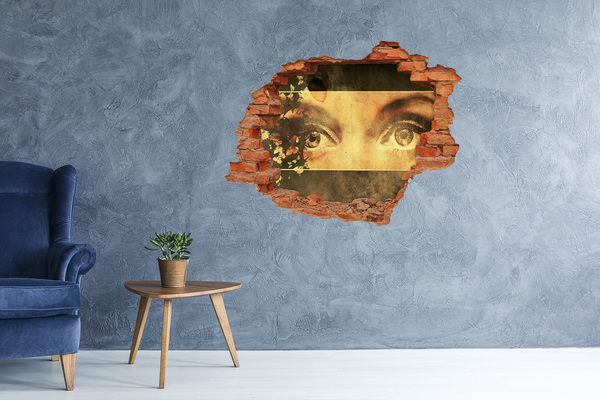 Fototapeta díra na zeď Oči zpoza zdi