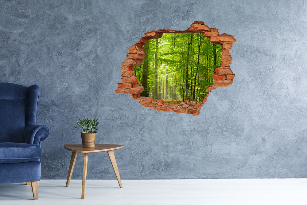 Díra 3D ve zdi na stěnu Listnatý les