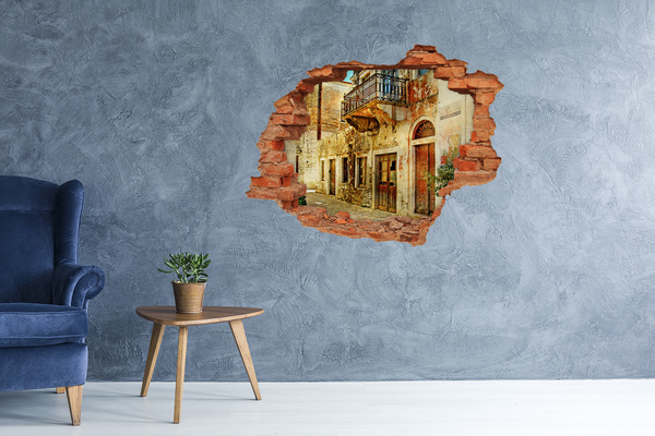 Fototapeta díra na zeď 3D Zřícený dům v malebném prostředí