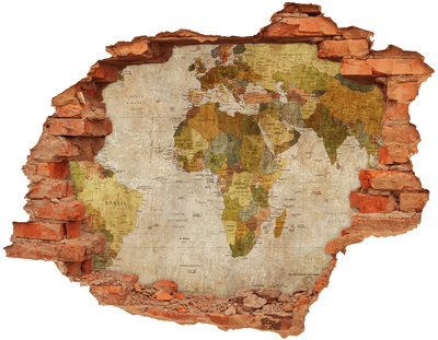 Samolepící díra na stěnu Mapa Afriky na zdi