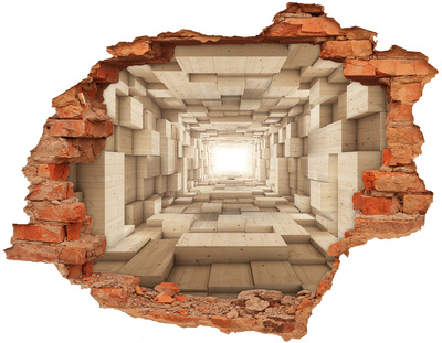 Díra 3D fototapeta nálepka Dřevěný tunel