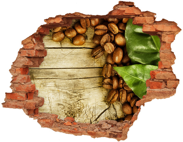 Nálepka 3D díra Káva v betonové díře