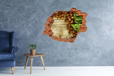 Nálepka 3D díra Káva v betonové díře