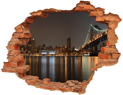 Fototapeta díra na zeď 3D Pohled na New York v noci