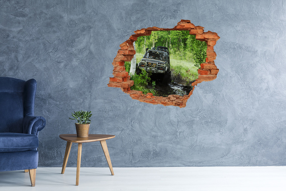 Foto fotografie díra na zeď Jeep v lese