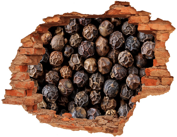 Nálepka 3D díra na zeď Zlaté koření v díře ve zdi