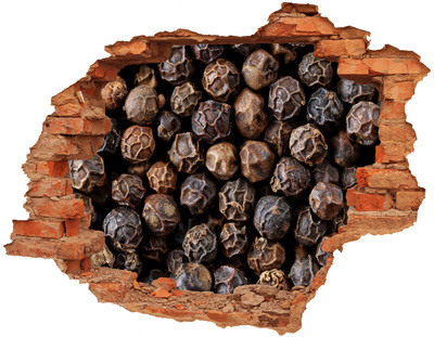 Nálepka 3D díra na zeď Zlaté koření v díře ve zdi