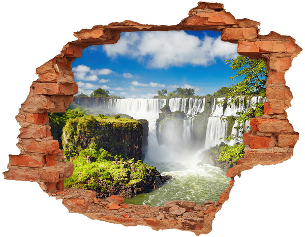 Díra 3D ve zdi nálepka Iguazu Falls