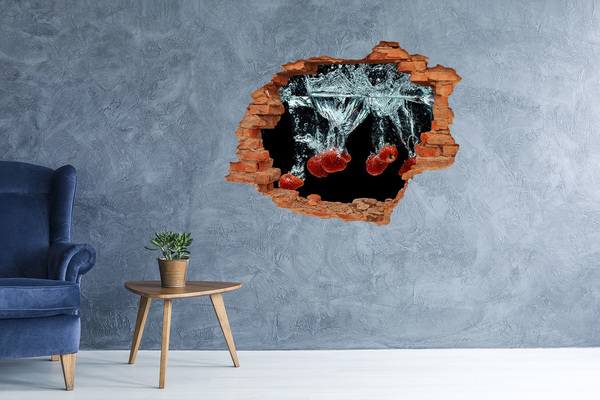 Nálepka 3D díra Výbuch ovoce ve vodě