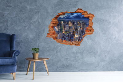 Fototapeta díra na zeď 3D Panorama New Yorku v noci