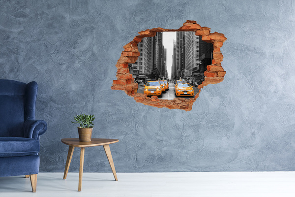 Foto fotografie díra na zeď Newyorské taxíky v městské krajině
