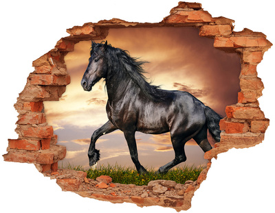 Díra 3D fototapeta na stěnu Cválající kůň