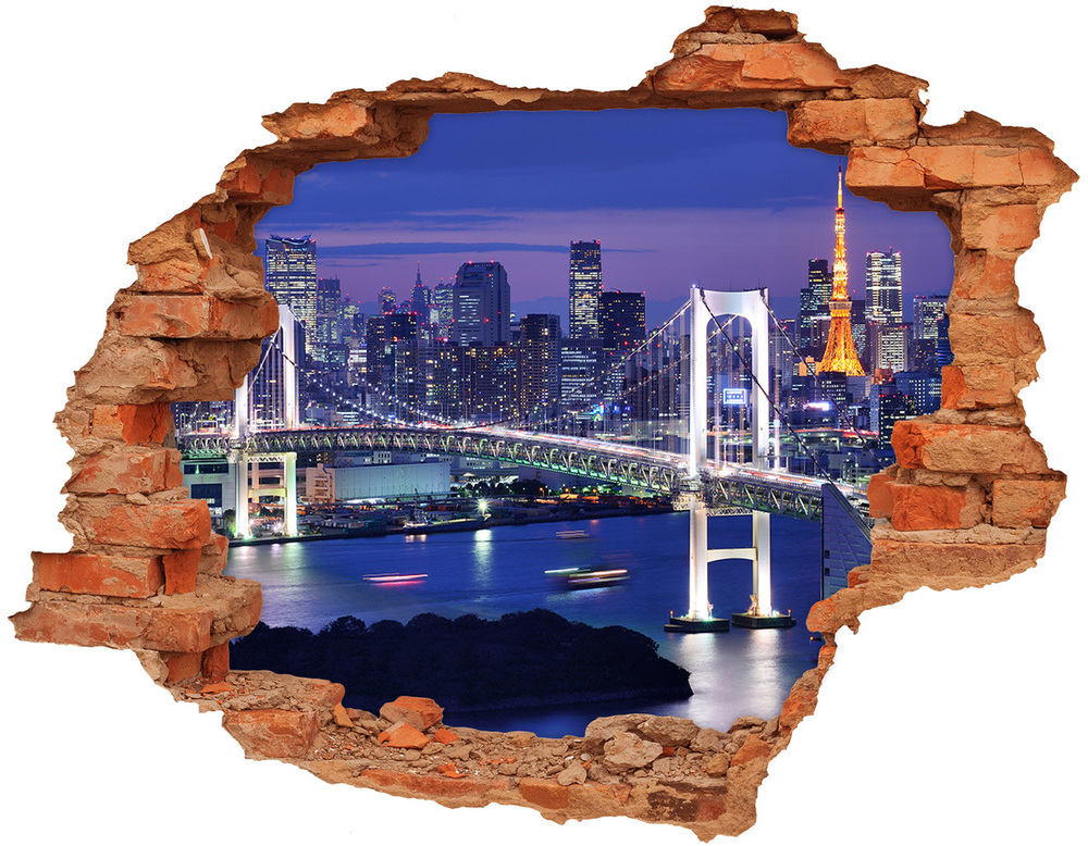 Fototapeta díra na zeď 3D Most v Tokiu