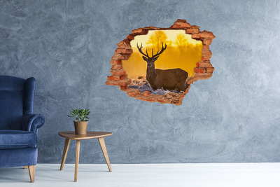 Díra 3D fototapeta na stěnu Jelen východ slunce