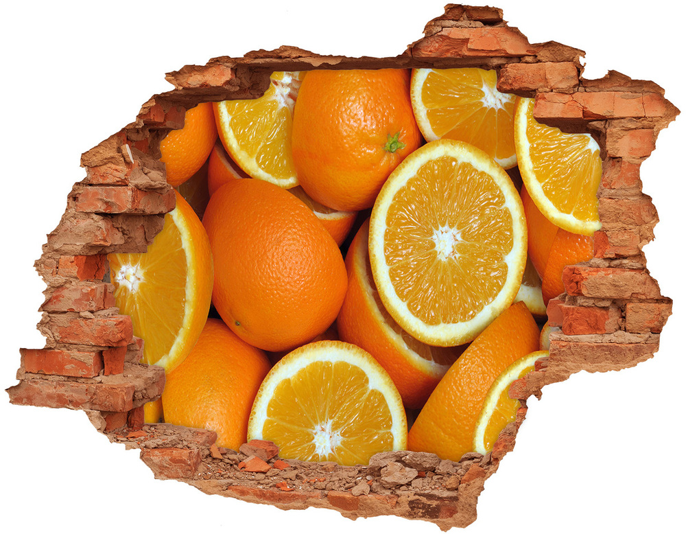 Nálepka 3D díra Poloviny pomerančů