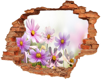 Samolepící díra na stěnu Květiny na louce