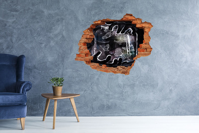 Díra 3D fototapeta nástěnná Motýli v magickém prostoru