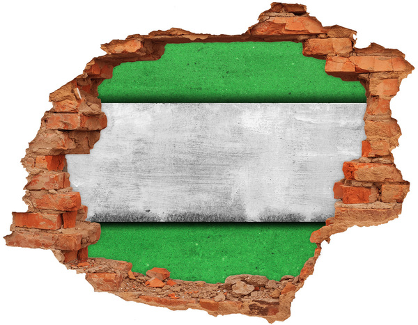 Díra 3D fototapeta nálepka Zelená betonová zeď