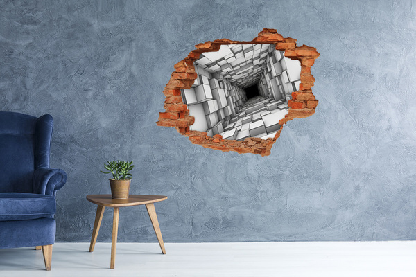 Díra 3D fototapeta nálepka Tunel krychle