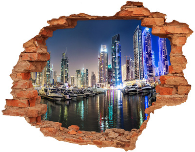 Fototapeta díra na zeď 3D Dubaj noc