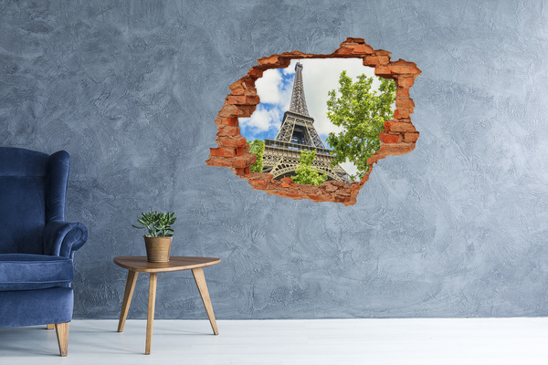 Fototapeta díra na zeď 3D Eiffelova věž v Paříži