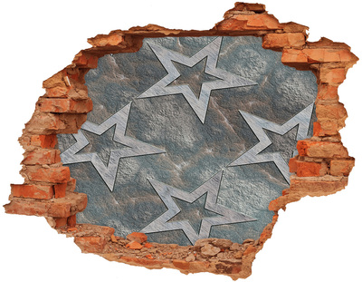 Díra 3D fototapeta nálepka Rozbitá zeď s hvězdami