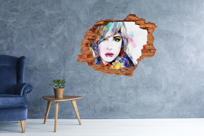 Díra 3D fototapeta na stěnu Portrét v rozbité zdi