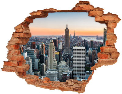 Fototapeta díra na zeď 3D New York při západu slunce