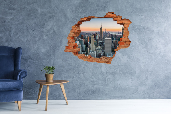 Fototapeta díra na zeď 3D New York při západu slunce