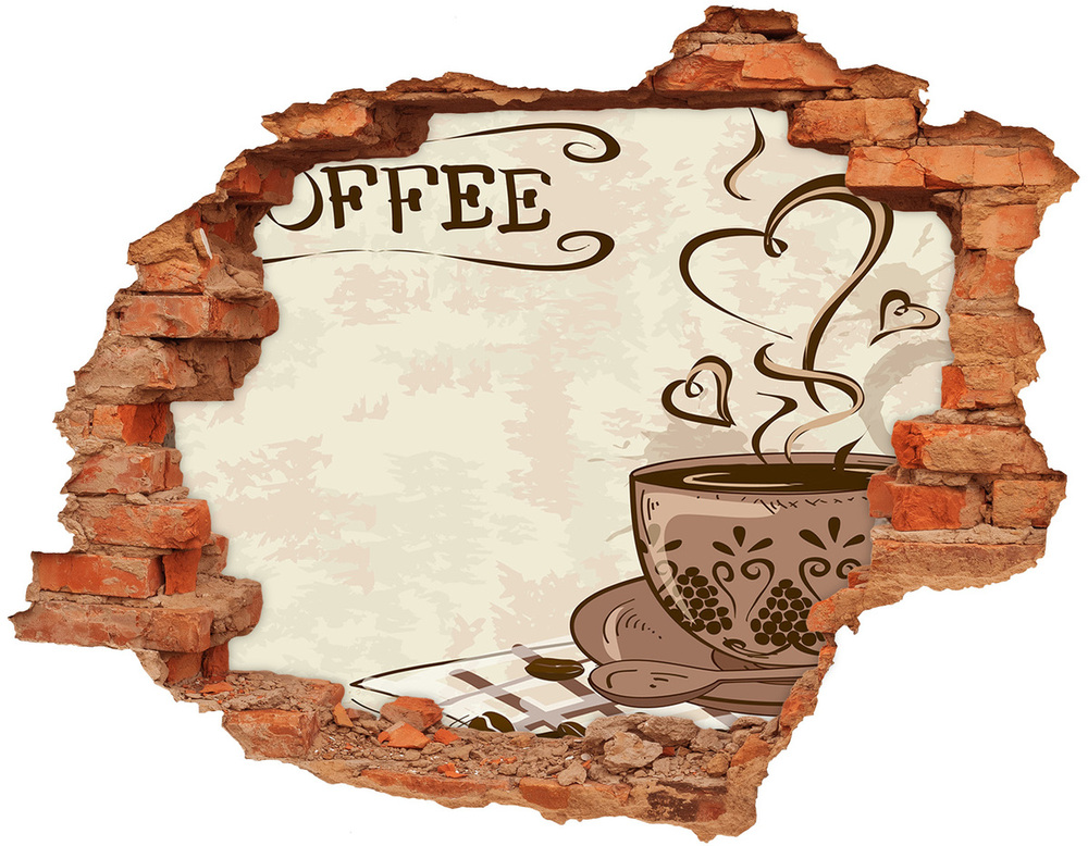 Fototapeta díra na zeď Aromatická káva