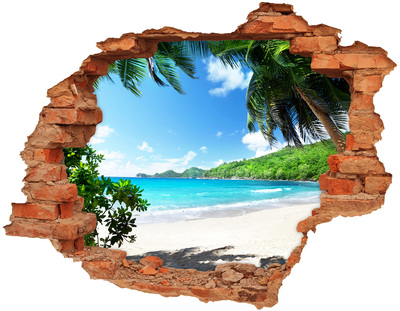 Nálepka fototapeta 3D výhled Seychely pláž