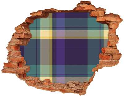 Díra 3D fototapeta nálepka Kostkovaný vzor na zdi