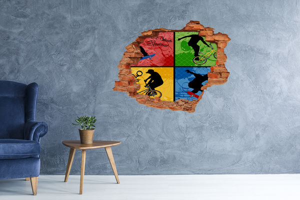 Foto fotografie díra na zeď Skateboarding v akci