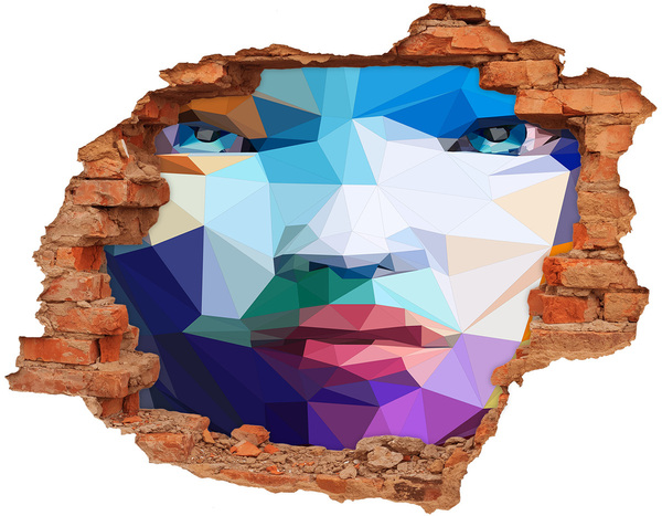 Díra 3D fototapeta nálepka Krajina v barvách geometrie