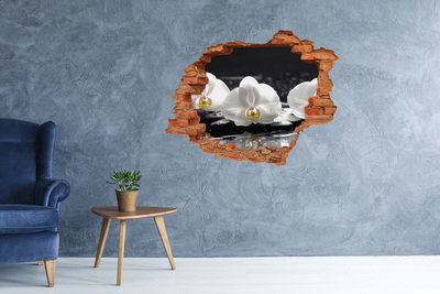 Samolepící díra na stěnu nálepka Květina orchideje na vodě