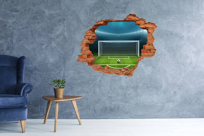Fototapeta díra na zeď 3D nálepka Fotbalový stadion za dírou ve zdi