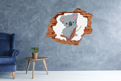 Díra 3D fototapeta nálepka Koala v díře ve zdi