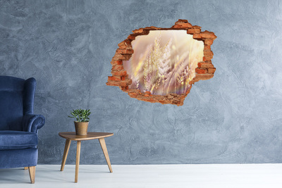 Samolepící díra nálepka Květinová louka za zdí